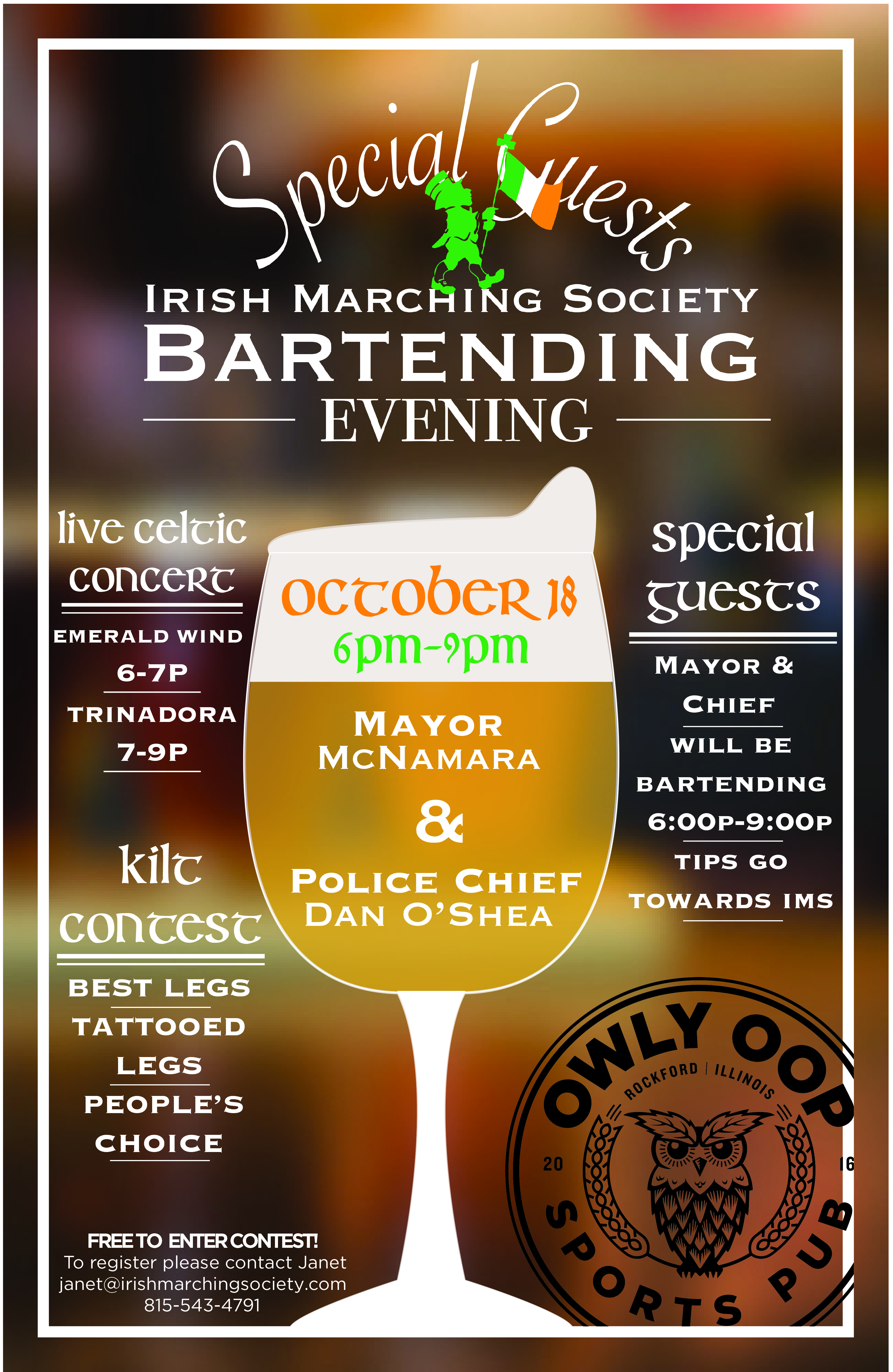 fundraiser flyer for Irish Marching Society event